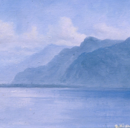 Голубое море, три горы